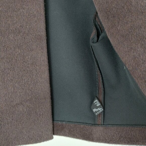 Cos Alpaca Wool Blend Cropped Fur Coat Jacket Size 4 Brown Quiet Luxury - Picture 11 of 12